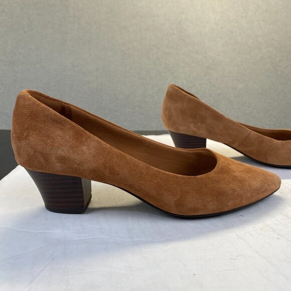 Clarks Women's Teresa Step Dark Tan Suede 261678354070 Heels,Size 9.5M - Picture 8 of 10